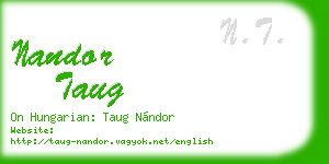 nandor taug business card